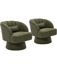 gaomon Set of 2 360° Swivel Barrel Accent Chair