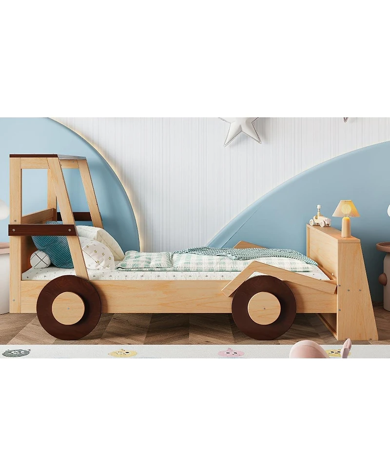 Streamdale Furniture Streamdale Twin Size Car Bed with Storage Shelves