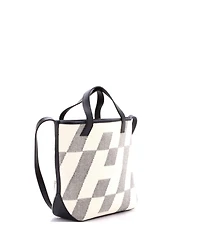 Pre-Owned HERMES Cabas H en Biais Tote Canvas with Leather