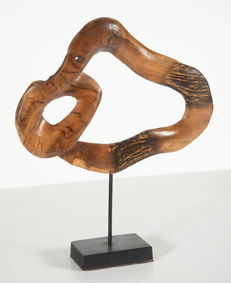 Phillips Collection Carved Teak Swirl on Stand