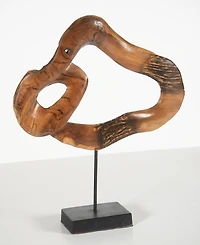 Phillips Collection Carved Teak Swirl on Stand