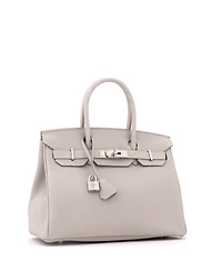 Pre-Owned HERMES Birkin Handbag Grey Togo with Palladium Hardware