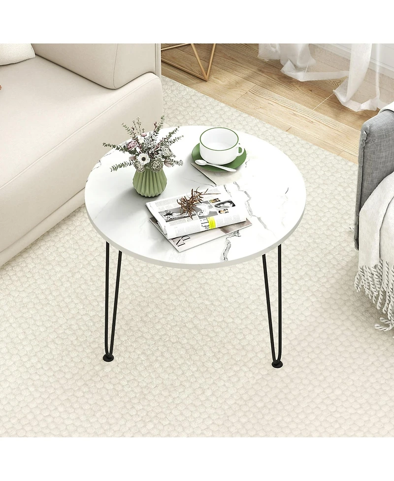 Streamdale Furniture Modern Orange Mdf Saddle Leather Table