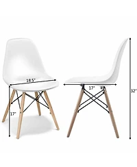 Gymax Set of 2 Dining Chairs Mid Century Modern Wooden Legs Kitchen Living Room