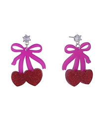 Hallmark Bow and Cherry Drop Earrings