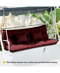 Outsunny Indoor Outdoor Chair Cushions with Back, Pillows