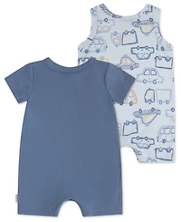Huggies Baby Boys' Henley Neck Romper, 2-Pack