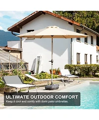 Clihome 9FT Patio Umbrella, Outdoor Market Umbrella with Push Button Tilt and Crank