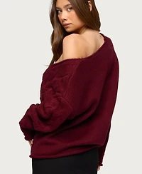 Edikted Women's Inga Oversized Cable Knit Sweater