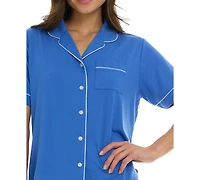 Flora by Nikrooz Women's Annie Notch Top and Capri Pajama 2 Piece Set