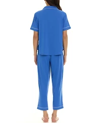 Flora by Nikrooz Women's Annie Notch Top and Capri Pajama 2 Piece Set