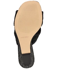 Nine West Women's Nejia Woven Slip-On Wedge Sandals