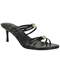 Nine West Women's Grece Strappy Slip-On Kitten Heel Dress Sandals