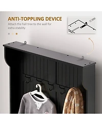 Homcom 3-In-1 Hall Tree Storage Bench and Coat Rack