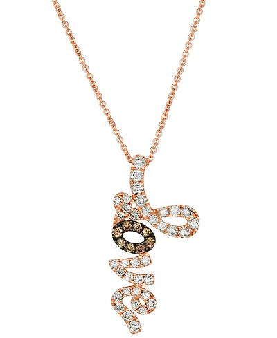 Le Vian Nude Diamond (0.47 ct. t.w.) & Chocolate Diamond (0.9 ct. t.w.) Pendant Necklace in 14k Strawberry Gold