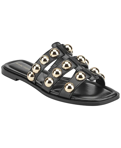 Marc Fisher Women's Zalary Ornamented Strappy Slip-On Sandals
