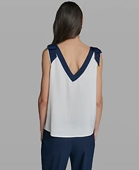 Karl Lagerfeld Paris Petite Boat Neck Top