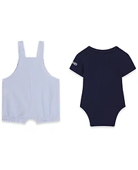 Guess Baby Boys' Short-Sleeve Bodysuit and Seersucker Shortall, 2-Piece Set