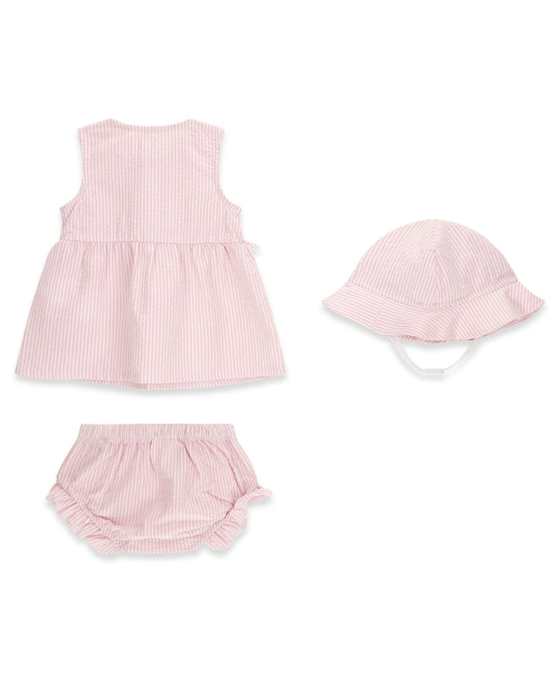 Guess Baby Girls' Sleeveless Dress, Matching Bloomer, and Hat Set
