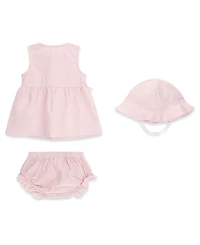 Guess Baby Girls' Sleeveless Dress, Matching Bloomer, and Hat Set