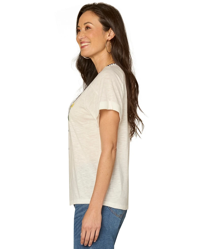 Democracy Petite Short-Sleeve Printed T-Shirt