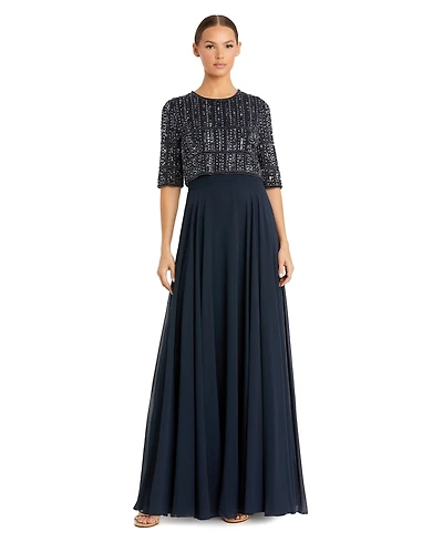 Women's Chiffon Beaded Gown