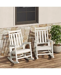 gaomon 2-Piece Hdpe High-Back Rocking Chair Set - All-Weather Outdoor Porch Rockers