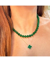 The Lovery Green Onyx Knotted Bead Necklace 14K Gold