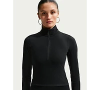 Nike Women's Sportswear Ribbed Quarter-Zip Long-Sleeve Top
