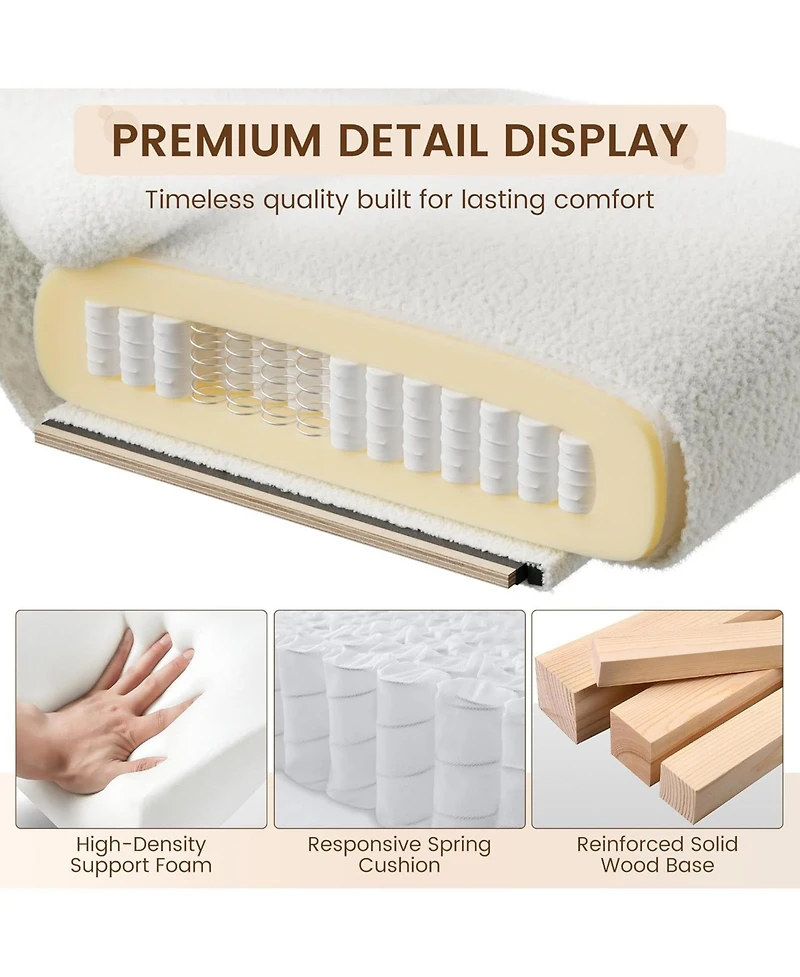 gaomon Modern Accent Chair with Metal Frame,Cozy Reading Chair Upholstered in Plush 420g Teddy Sherpa Fabric, Mid Century Style