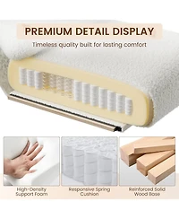 gaomon Modern Accent Chair with Metal Frame,Cozy Reading Chair Upholstered in Plush 420g Teddy Sherpa Fabric, Mid Century Style