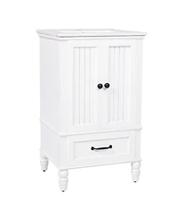 Sillysis Bathroom Vanity with Sink, Cabinet with Doors and Drawer, Magnetic Door and Adjustable Feet for Small Bathrooms