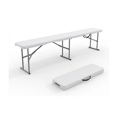 gaomon 6 Foot Portable Folding Bench, Fold in Half Design, Foldable Plastic Bench with Hdpe Seat Carrying Handle