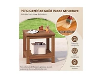 Slickblue Patio 2-Tier Outdoor Side Table with Lower Storage Shelf