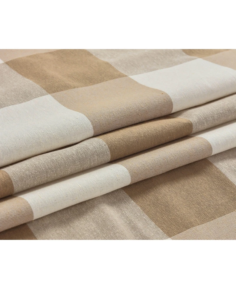 Kate Aurora Country Farmhouse Rod Pocket Buffalo Plaid Gingham Tie Up Window Curtain Panel