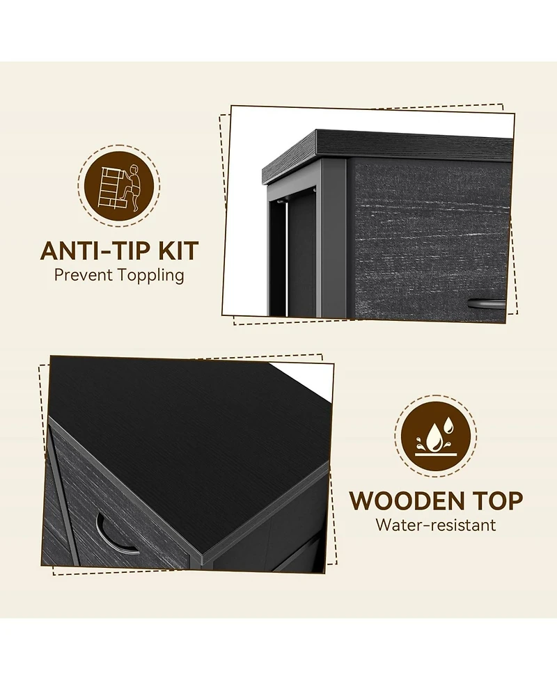 gaomon Inch Fabric Tall Dresser for Bedroom, 15 Drawer Dresser, Chest of Drawers for Clothes Storage