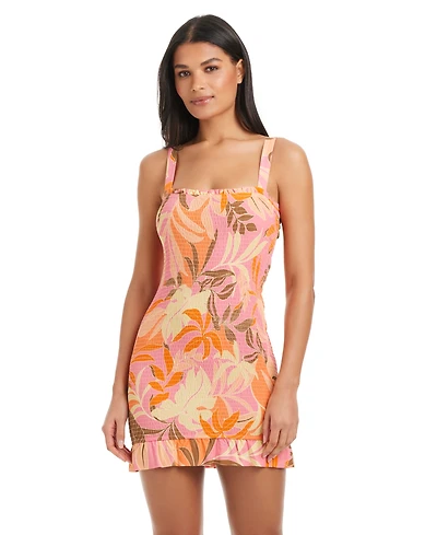 Sanctuary Women's Smocked Square Neck Cover-Up Dress