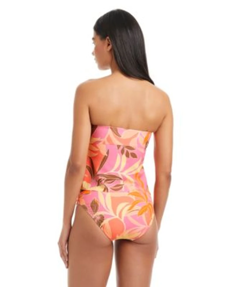 Sanctuary Womens Pull On Tankini Top Frangipani Moderate Coverage Swim Bottoms