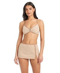 Sanctuary Women's Check Me Out High-Rise Swim Skirt