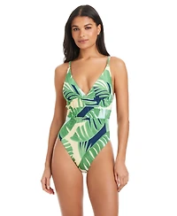 Sanctuary Women's Summer Breeze V-Neck One-Piece Swimsuit