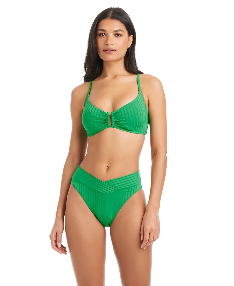 Sanctuary Women's Refresh Ribbed Moderate-Coverage Swim Bottoms