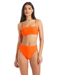 Sanctuary Women's Refresh Ribbed High-Rise Swim Bottoms