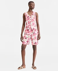 Charter Club Women's 100% Linen Printed Bermuda Shorts, Macy's Exclusive