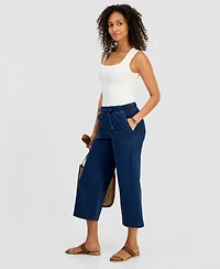 Style & Co Women's Cropped High Rise Wide-Leg Jeans, Macy's Exclusive