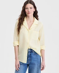 On 34th Women's Long-Sleeve Seersucker Shirt, Macy's Exclusive