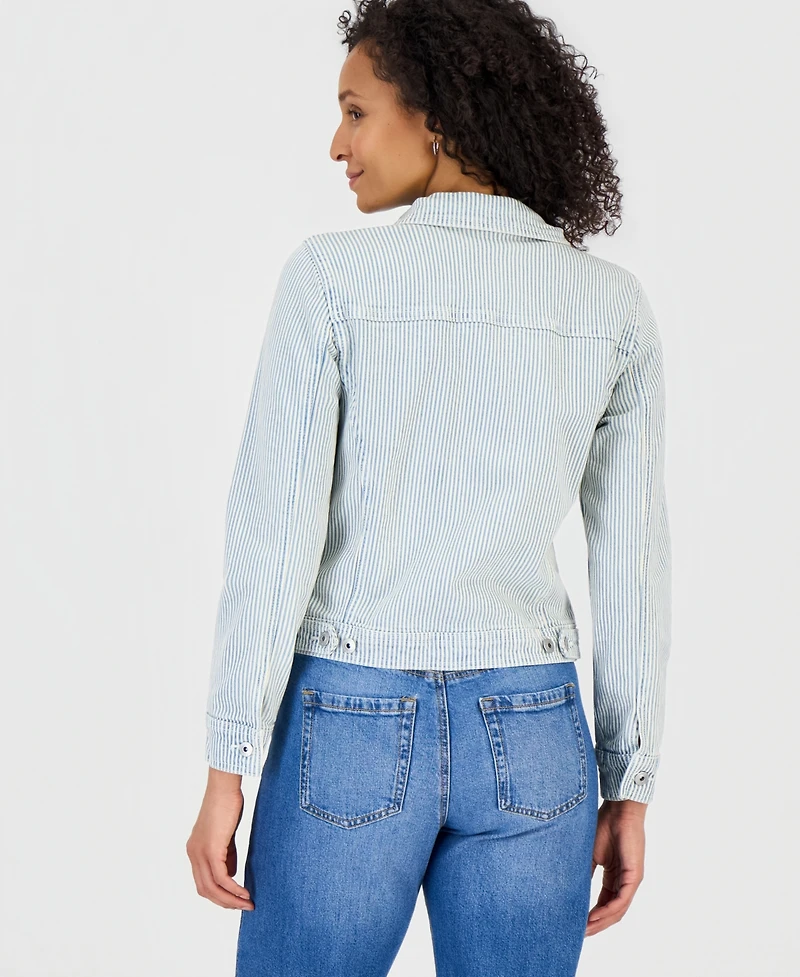 Style & Co Women's Striped Denim Jacket, Macy's Exclusive
