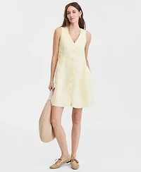 On 34th Women's Linen-Blend V-Neck Minidress, Macy's Exclusive