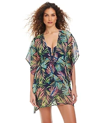 Beyond Control Women's V-Neck Printed Swim Caftan