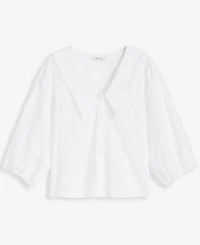 On 34th Women's Cotton V-Neck Floral Applique Blouse, Macy's Exclusive