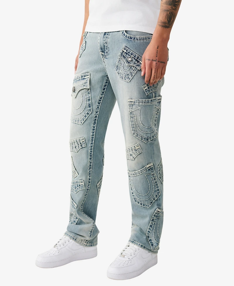 True Religion Men's Ricky Multi-Pocket Super T-Straight Jeans
